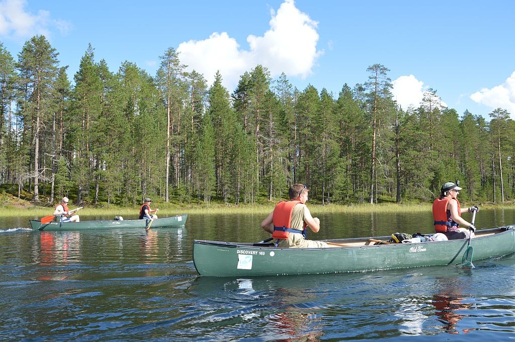 Two canoes on the lake